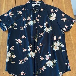 Denim & Flower Navy Floral button down - NWOT